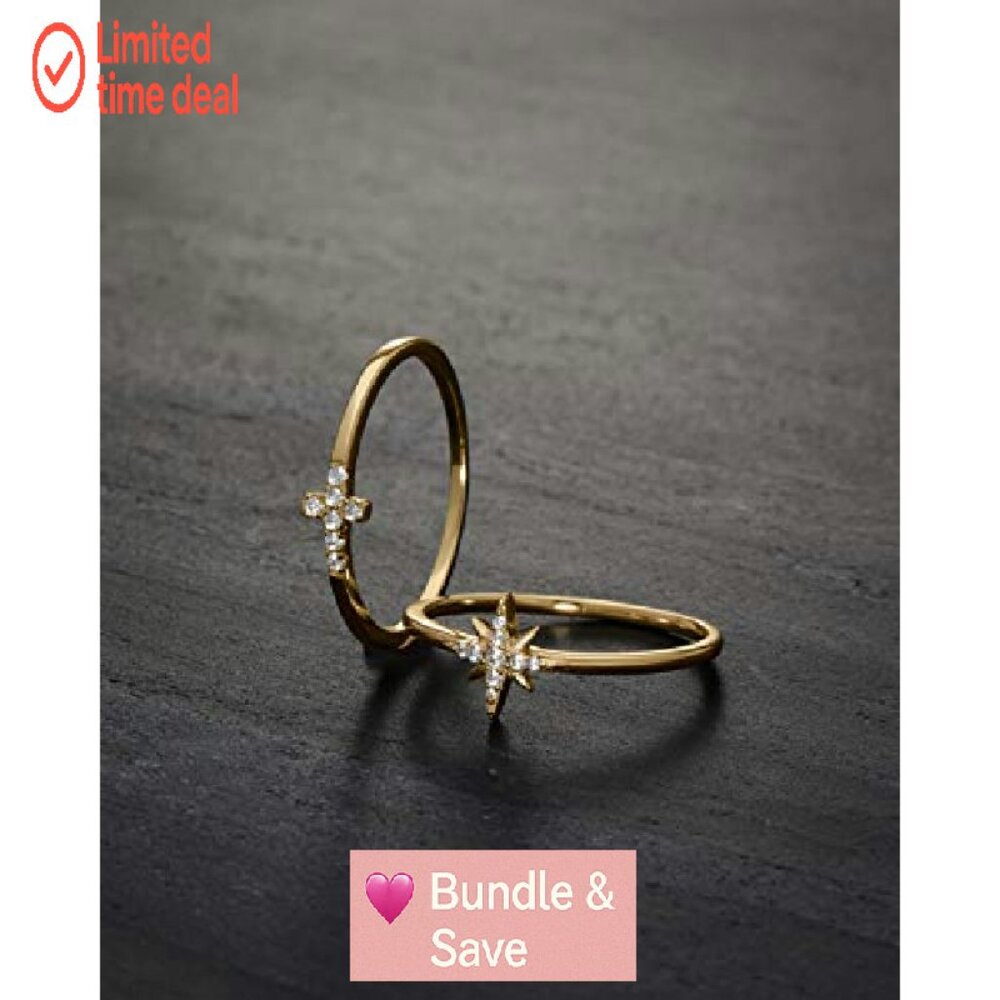 925 Sterling Silver Stackable Cross Ring Size 6 F… - image 7